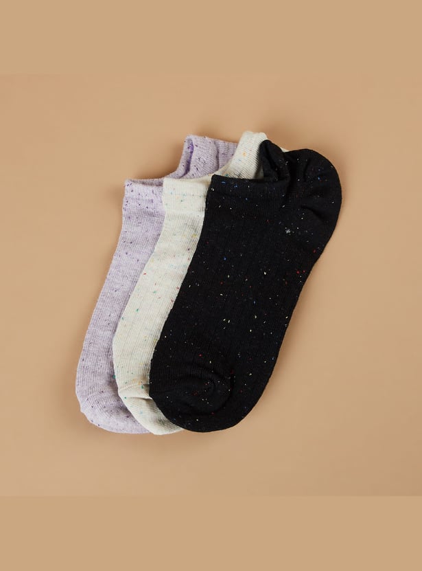 Ginger Solid Ankle Length Socks - Pack of 3