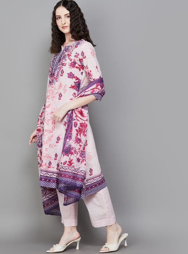 BIBA Floral Print Kurta Set