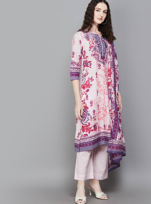 BIBA Floral Print Kurta Set