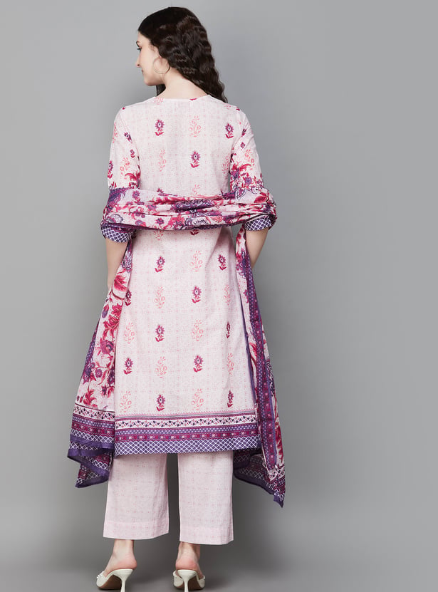 BIBA Floral Print Kurta Set