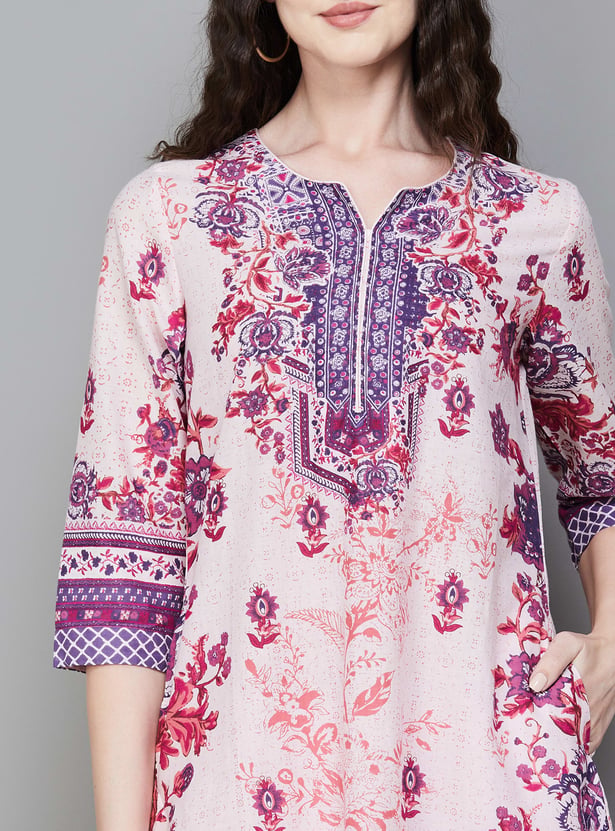 BIBA Floral Print Kurta Set