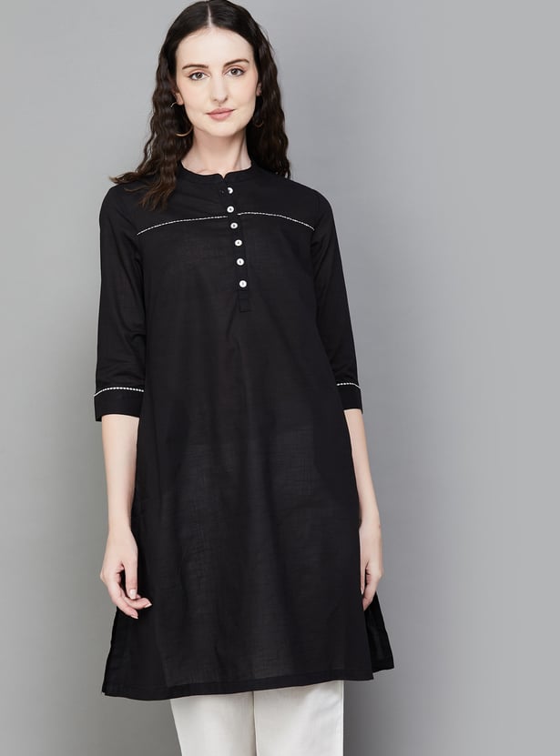 BIBA Solid Straight Kurta