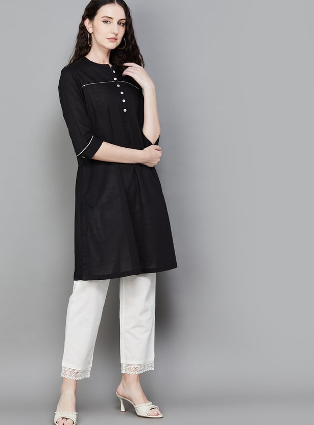 BIBA Solid Straight Kurta