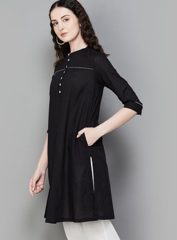 BIBA Solid Straight Kurta