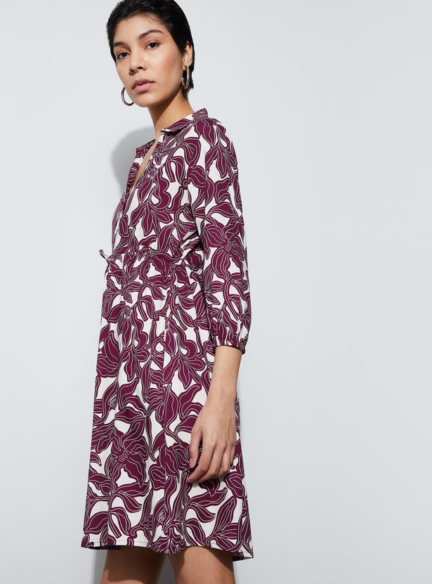 FAME FOREVER Printed Shirt Dress