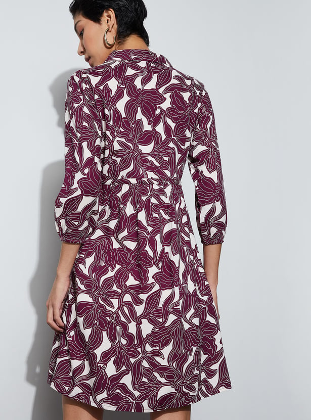 FAME FOREVER Printed Shirt Dress