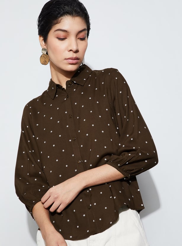 FAME FOREVER Polka Dot Print Shirt