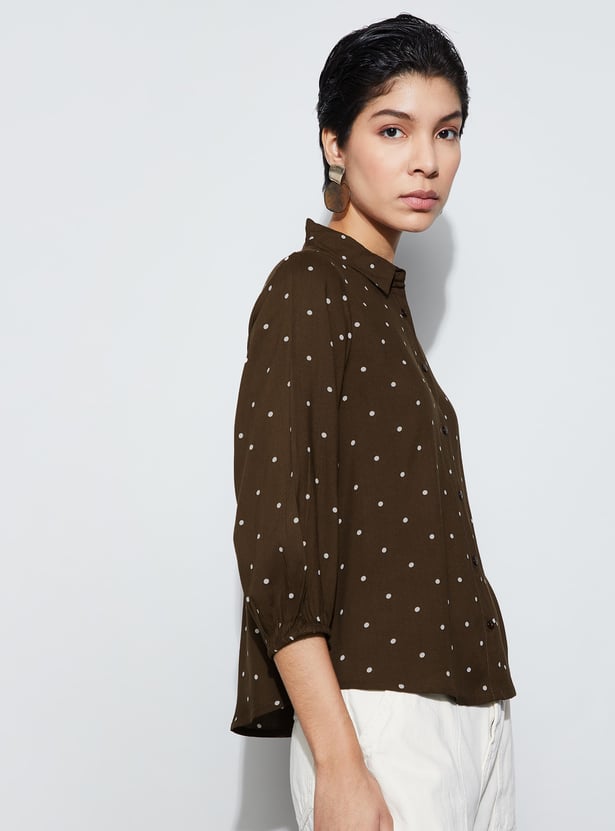 FAME FOREVER Polka Dot Print Shirt