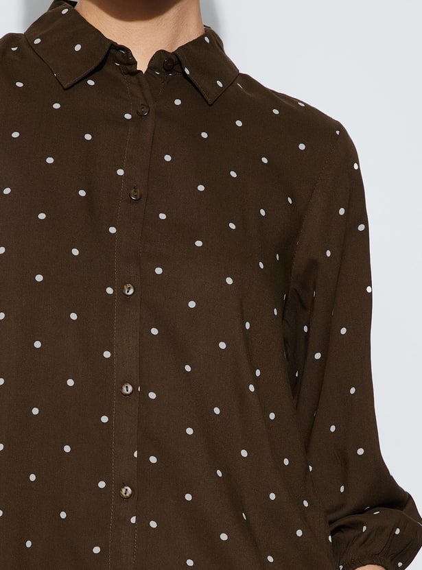 FAME FOREVER Polka Dot Print Shirt
