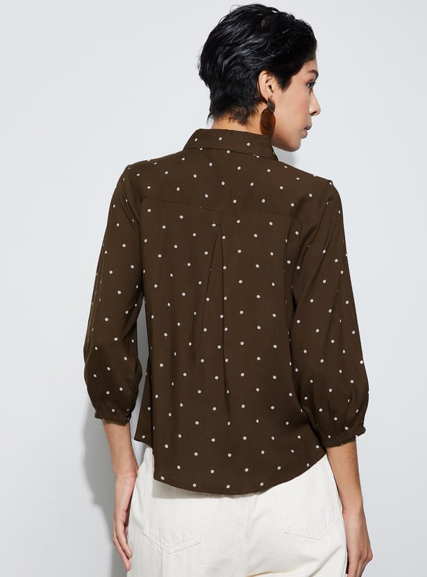 FAME FOREVER Polka Dot Print Shirt