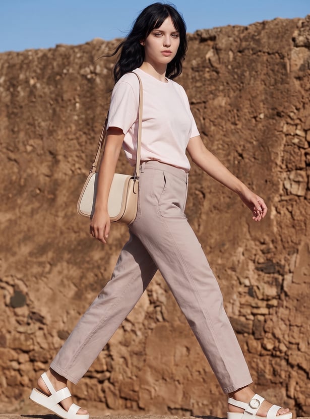 FAME FOREVER Solid Flat Front Trousers