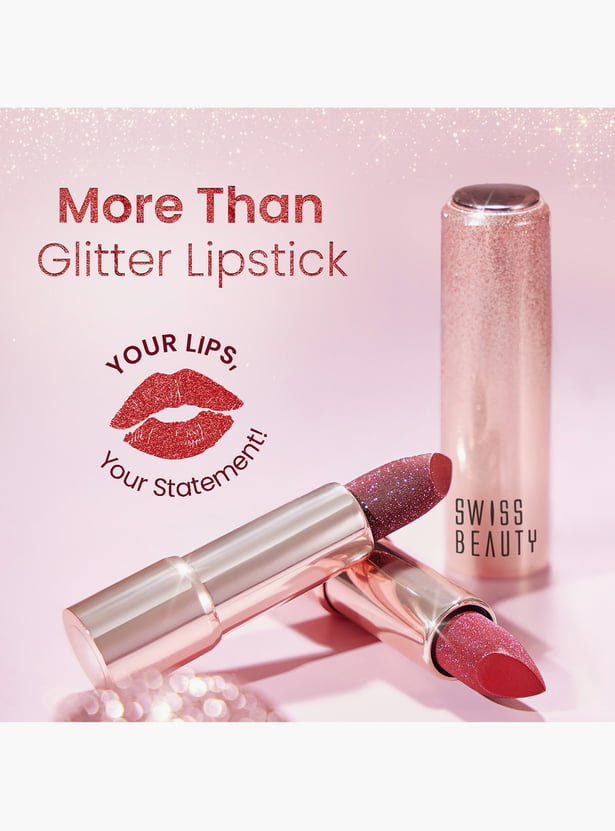 SWISS BEAUTY Glitter Bullet Lipstick - Glitz Pink - 3g