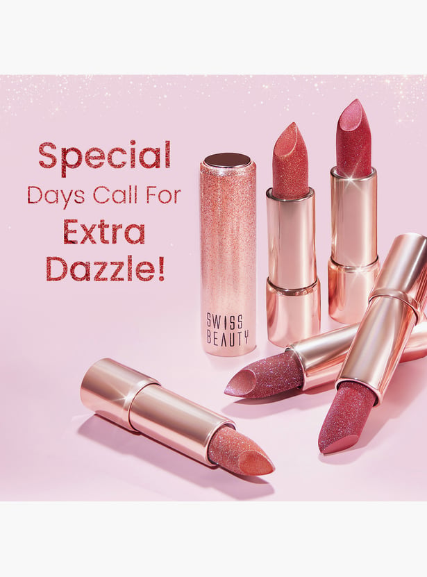SWISS BEAUTY Glitter Bullet Lipstick - Glitz Pink - 3g