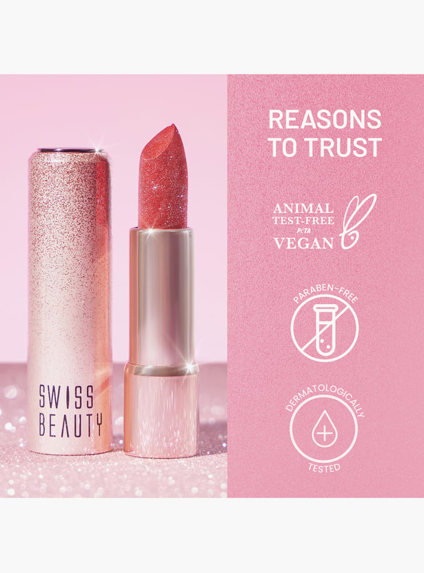 SWISS BEAUTY Glitter Bullet Lipstick - Glitz Pink - 3g