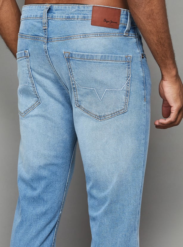 PEPE JEANS Light Wash Slim Straight Jeans