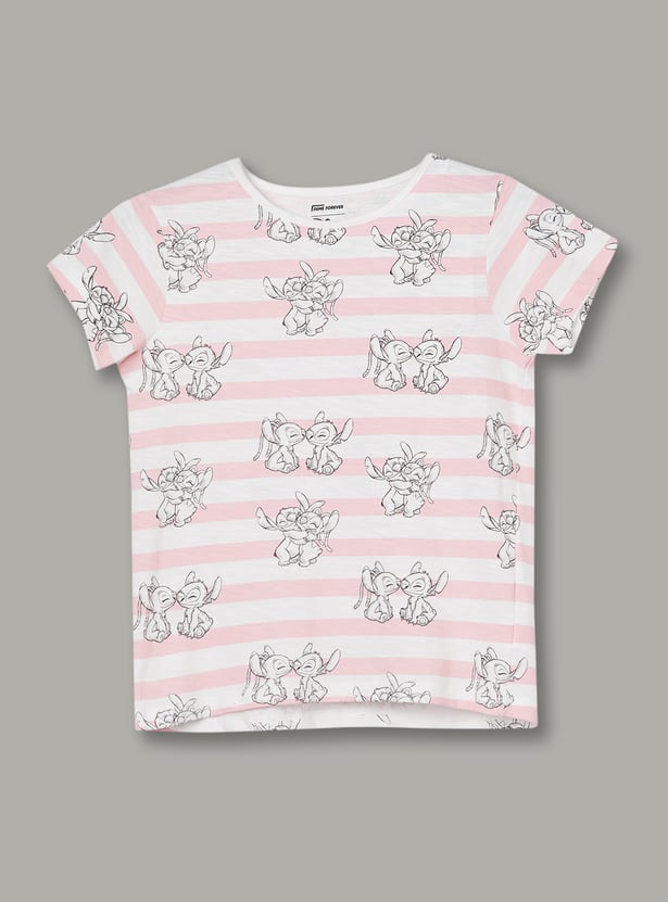 FAME FOREVER Girls Embroidered Dungaree with T-Shirt