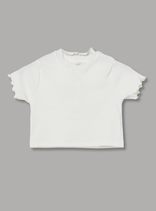 FAME FOREVER Girls Embellished Top with T-shirt