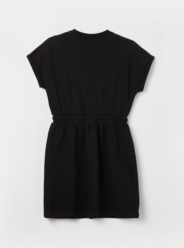 FAME FOREVER Girls MickeyPrint Tie-Up Dress
