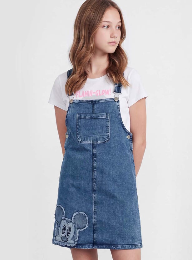 FAME FOREVER Girls Mickey Mouse Dungaree