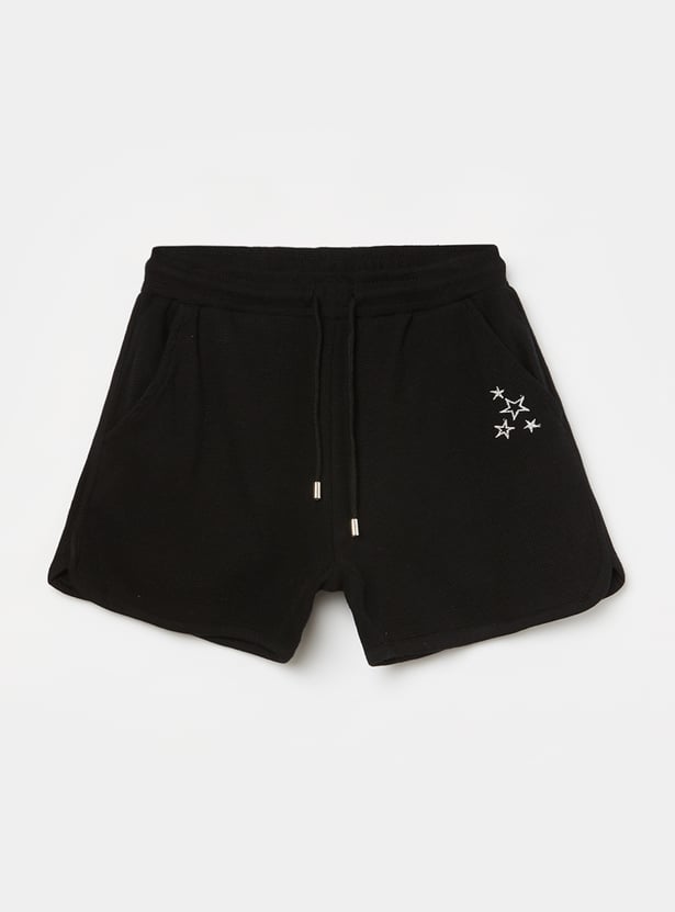 FAME FOREVER Girls Embroidered Shorts