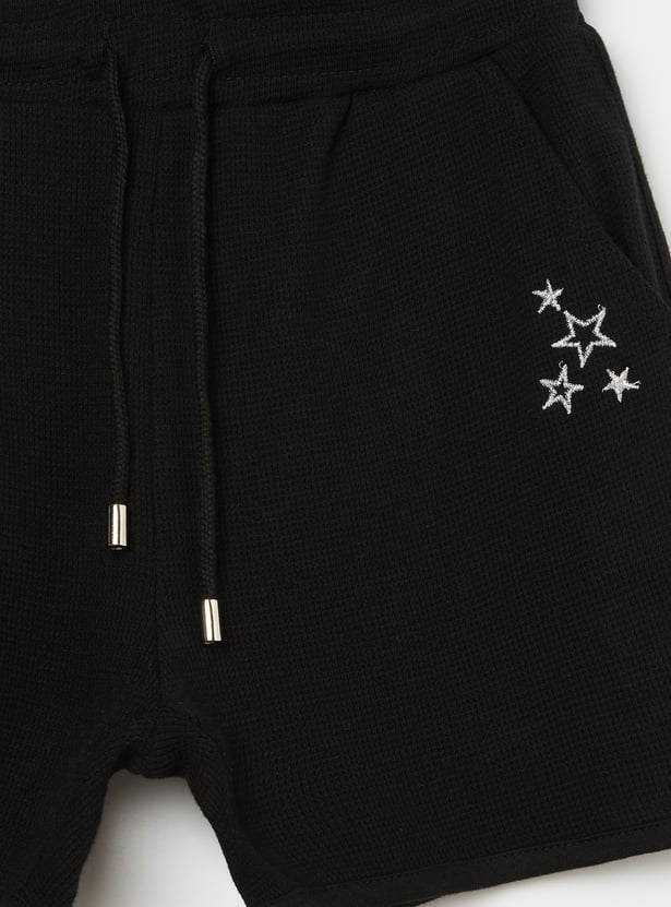 FAME FOREVER Girls Embroidered Shorts