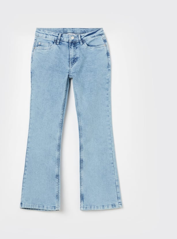 FAME FOREVER Girls Solid Mid-Rise Jeans