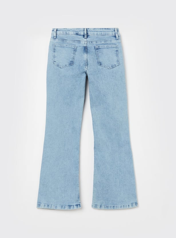 FAME FOREVER Girls Solid Mid-Rise Jeans