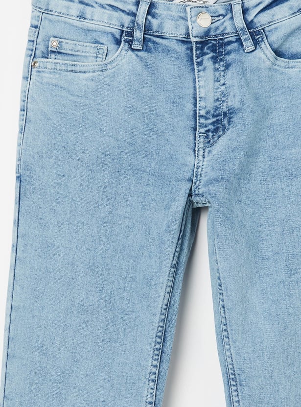 FAME FOREVER Girls Solid Mid-Rise Jeans
