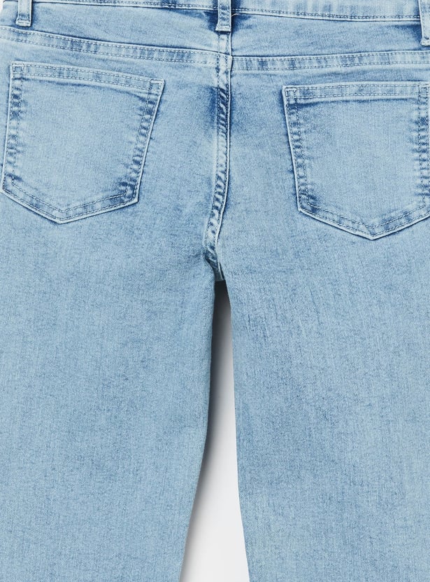 FAME FOREVER Girls Solid Mid-Rise Jeans