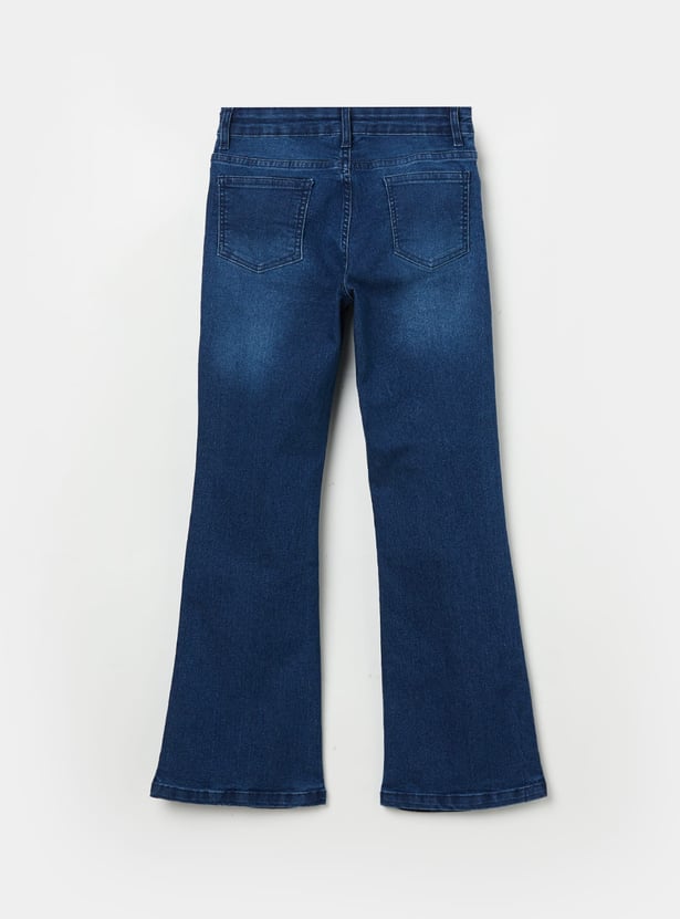FAME FOREVER Girls Washed Mid-Rise Jeans