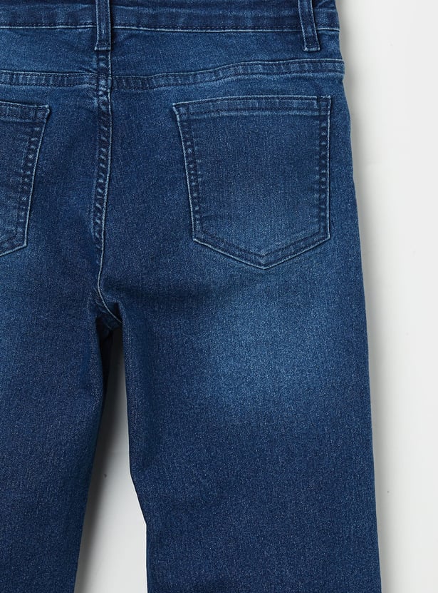 FAME FOREVER Girls Washed Mid-Rise Jeans