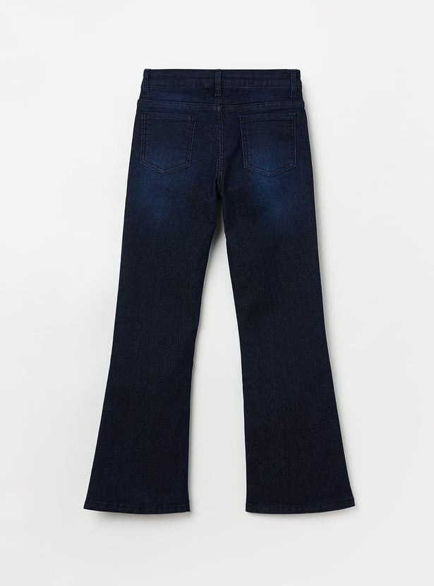 FAME FOREVER Girls Washed Mid-Rise Jeans
