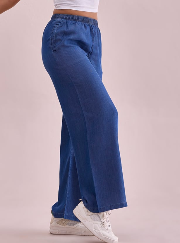 GO COLORS Solid Palazzos