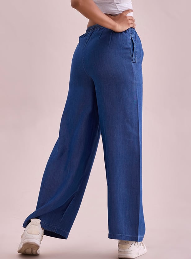 GO COLORS Solid Palazzos