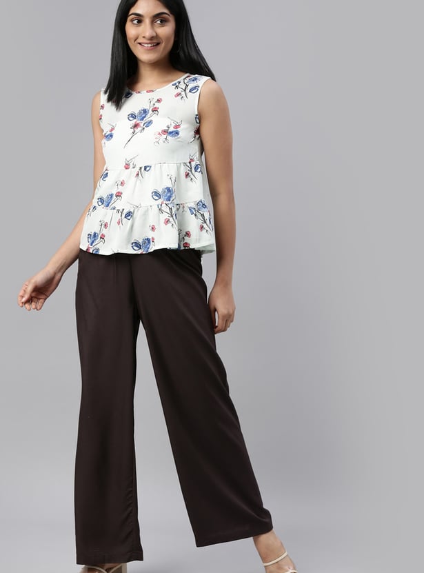 GO COLORS Solid Palazzos