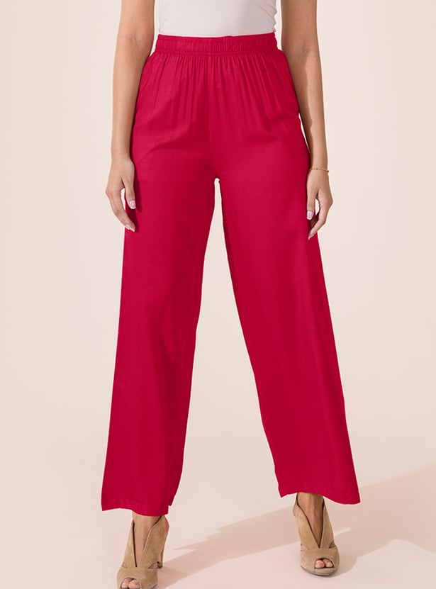 GO COLORS Solid Palazzos