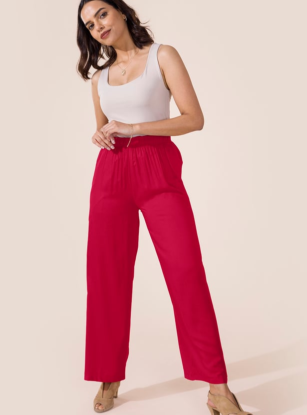 GO COLORS Solid Palazzos