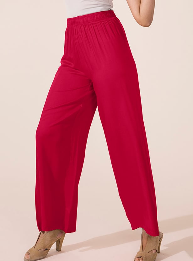 GO COLORS Solid Palazzos