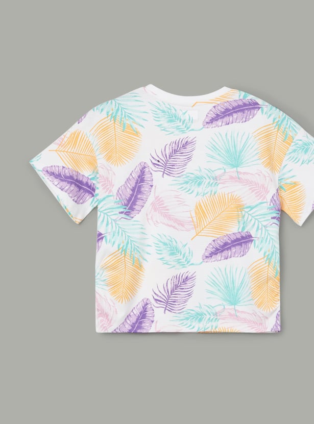 KAPPA Girls Feather Print T-shirt
