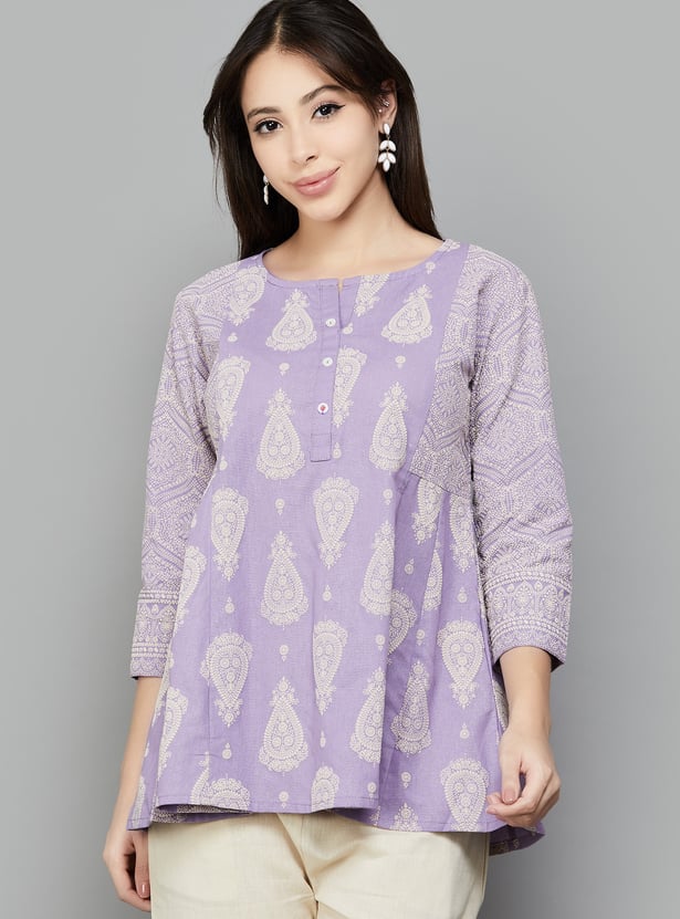 SPAN Paisley Print Flared Kurti