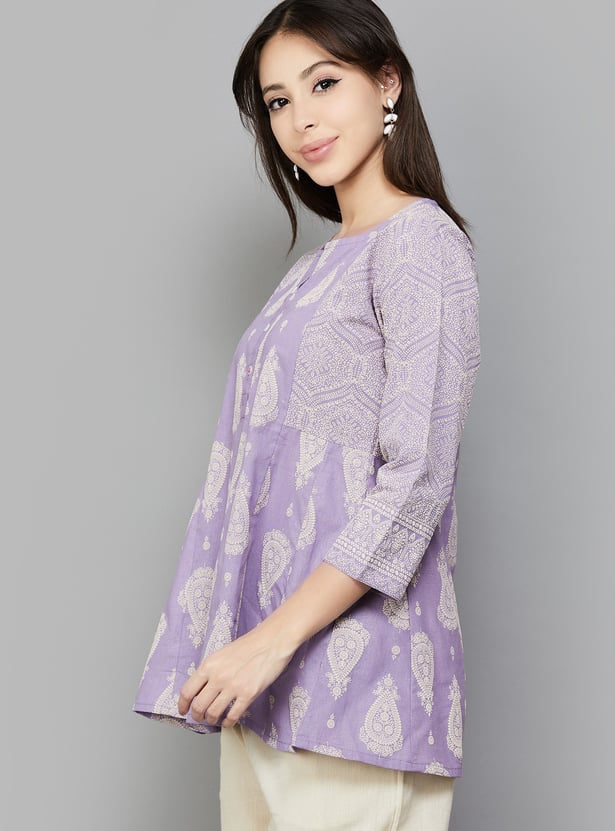 SPAN Paisley Print Flared Kurti