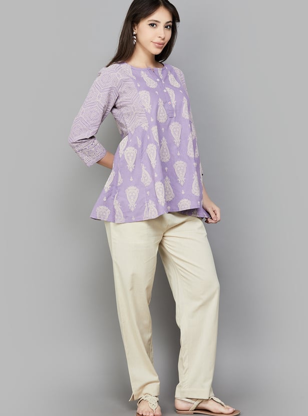 SPAN Paisley Print Flared Kurti