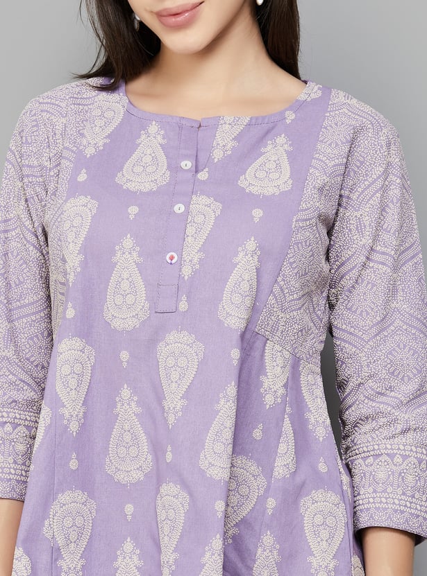 SPAN Paisley Print Flared Kurti
