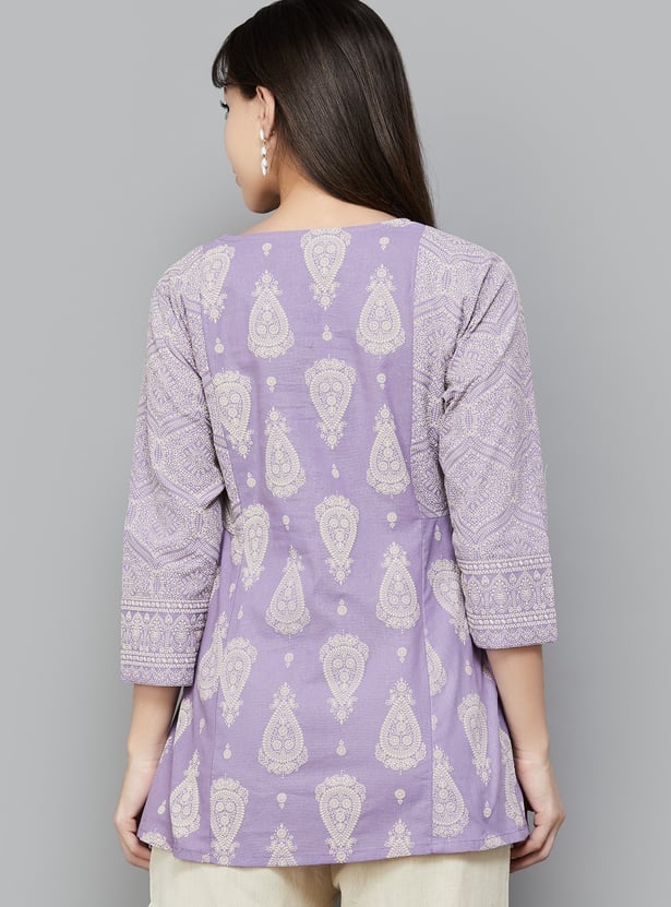 SPAN Paisley Print Flared Kurti