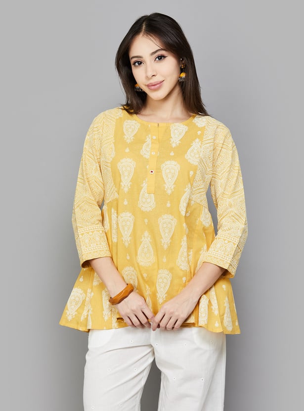 SPAN Paisley Print Flared Kurti