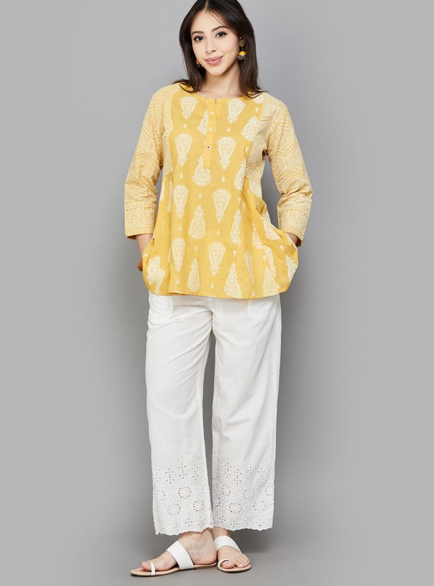 SPAN Paisley Print Flared Kurti