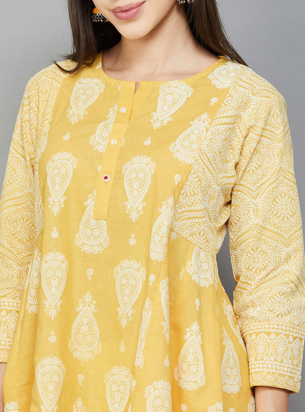 SPAN Paisley Print Flared Kurti