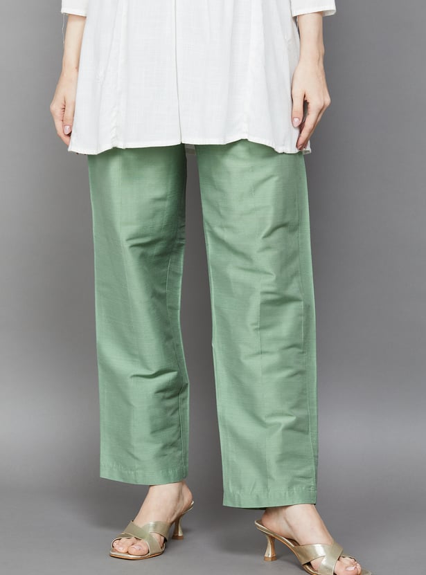 SPAN Solid Straight Pants