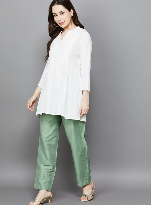 SPAN Solid Straight Pants
