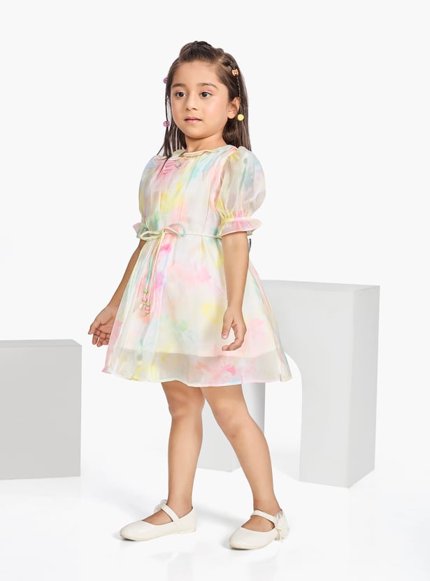 PEPPERMINT Girls Printed Fit & Flare Mini Dress